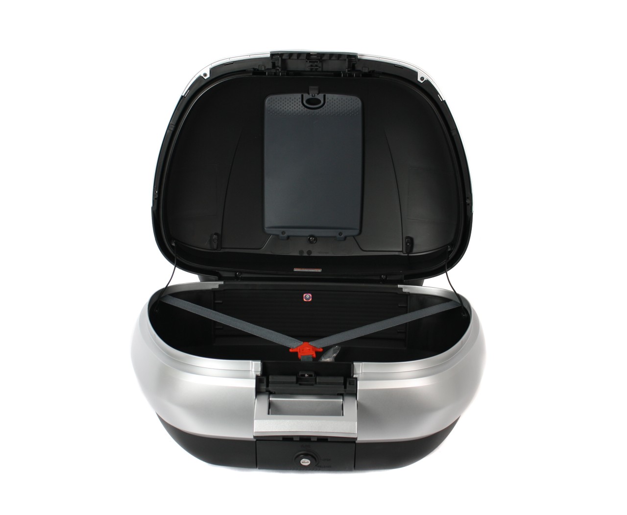 Top Case 50 l, (H4_grau matt 760/B) inkl. Rückenpolster für Piaggio MP3 500 Sport Advance HPE