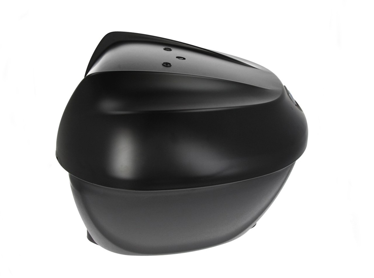 Top Case Kit 36 l. Schwarz Meteora 93/B Original Piaggio für Beverly HPE (inkl. Halteplatte)