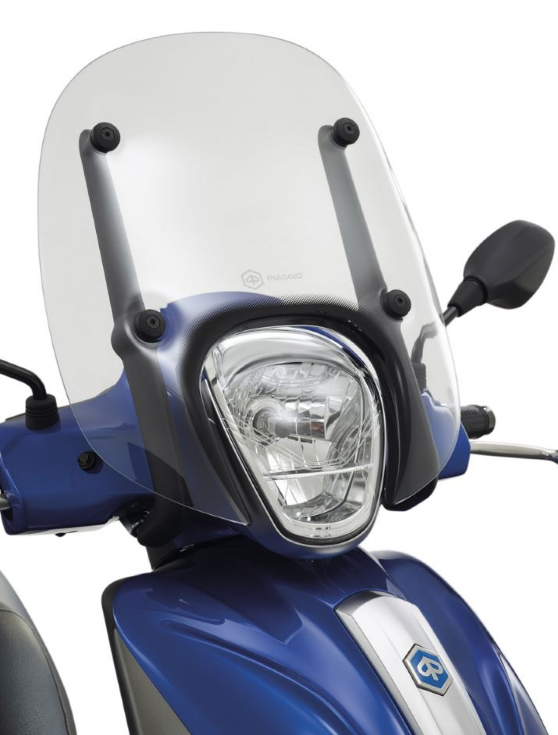 Sport Windschutzscheibe komplett, transparent für Medley Original Piaggio