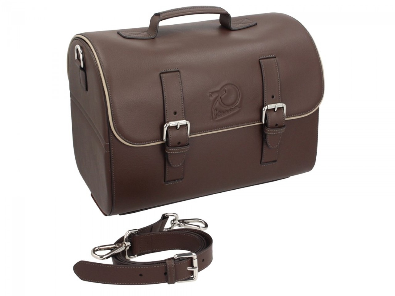 Original Vespa Ledertasche 70 Jahre Version - Braun