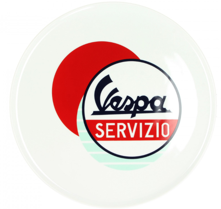 Vespa Teller Servizio weiß rot