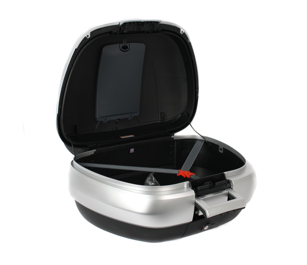Top Case 50 l, (H4_grau matt 760/B) inkl. Rückenpolster für Piaggio MP3 500 Sport Advance HPE