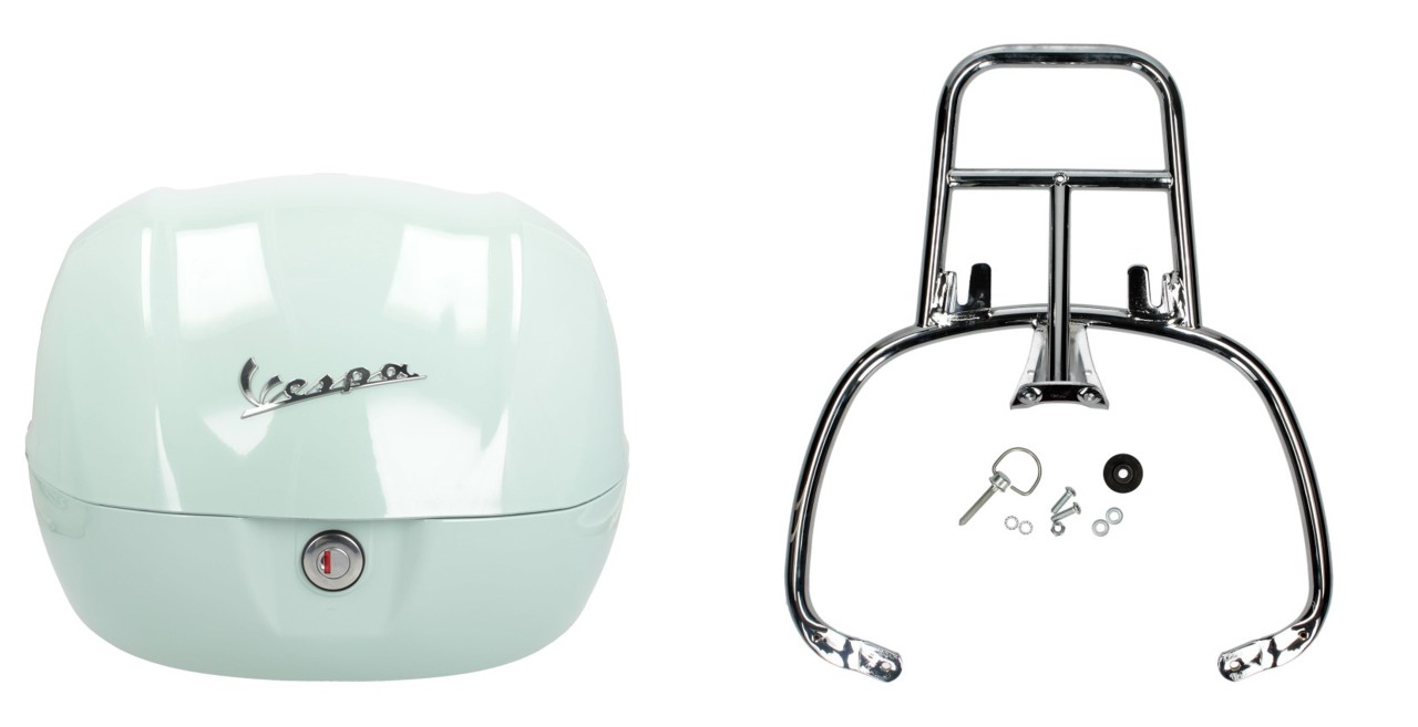 Topcase Kit 32L latte menta (350/A), Gepäckträger chrom für Primavera