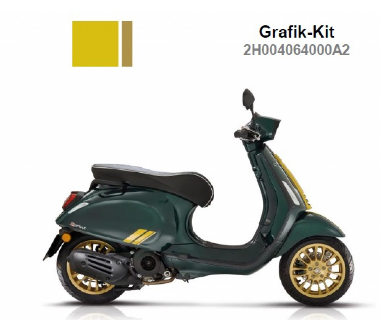 Dekorsatz, für Top Case, gelb, Racing Sixties, Vespa Sprint