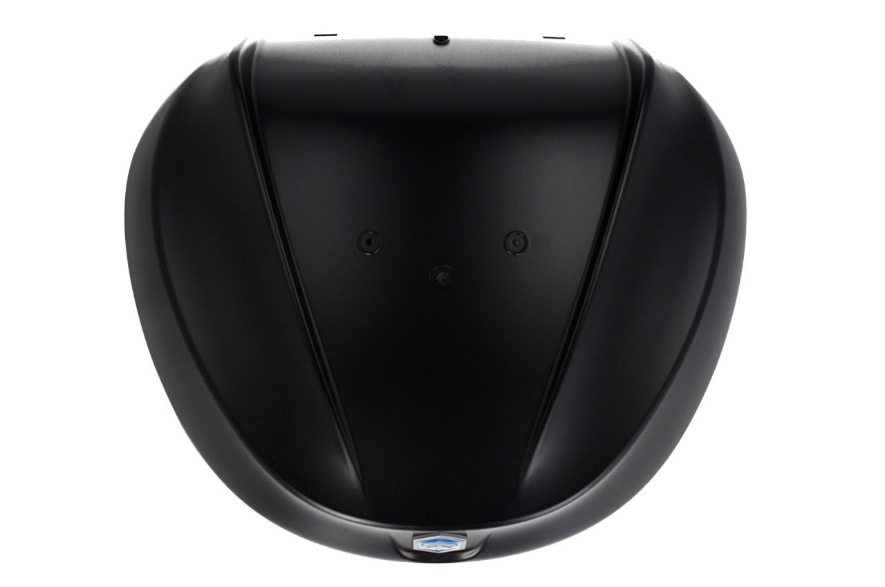 Top Case Kit 36 l. Schwarz Meteora 93/B Original Piaggio für Beverly HPE (inkl. Halteplatte)