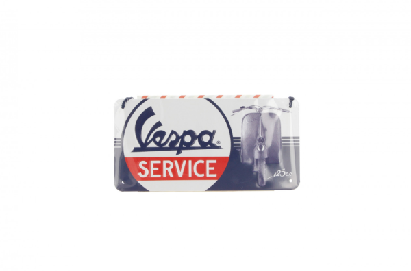 Vespa Metallschild Vespa Service, 10x20 mm