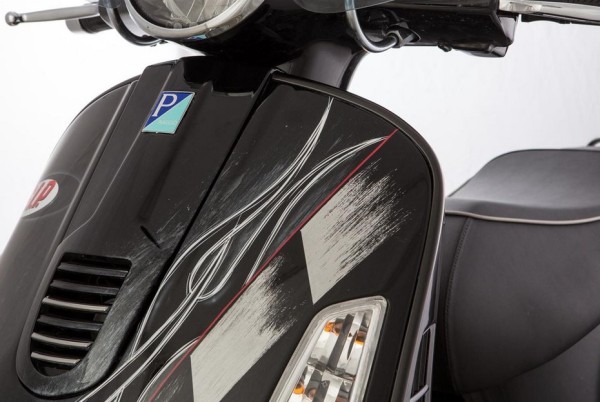 Kantenschutz Schlitzrohr Beinschild schwarz für Vespa GT GTS GTV 125-300ccm 