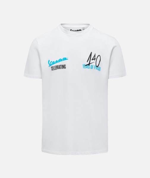 Vespa T-Shirt "140 Jahre Piaggio" weiß blau