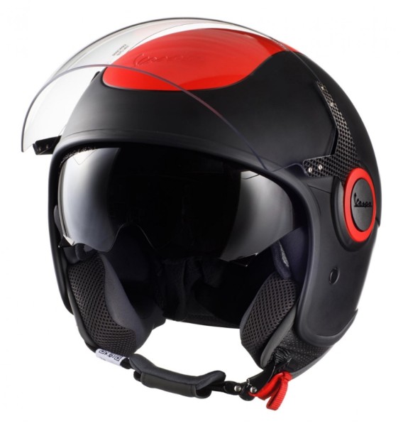 Vespa VJ Fluo Helm rot fluoreszierend - XS
