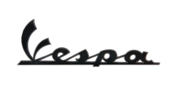 Schriftzug "Vespa" Beinschild vorne - schwarz/anthrazit glanz